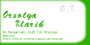 orsolya klarik business card